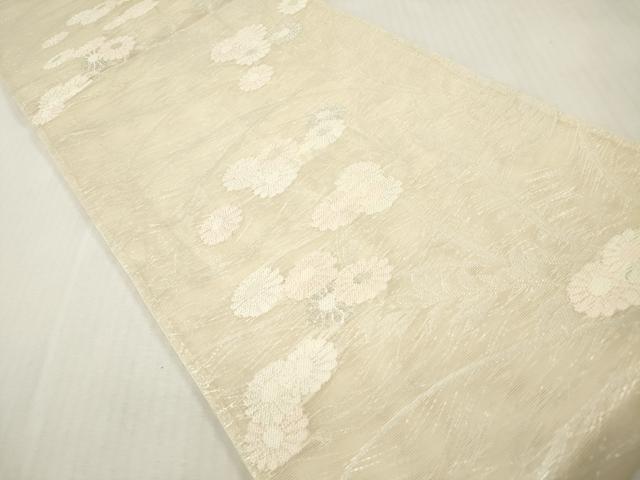 平和屋着物＊夏物　六通柄袋帯　菊　銀糸　正絹　逸品　DABF0421ea