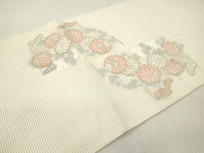 平和屋着物＊夏物　太鼓柄　本袋帯　絽綴れ　菊　萩　金銀糸　正絹　逸品　DABF0422ea