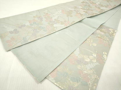 平和屋着物＊夏物　六通柄袋帯　萩　金糸　正絹　逸品　DABF0425ea