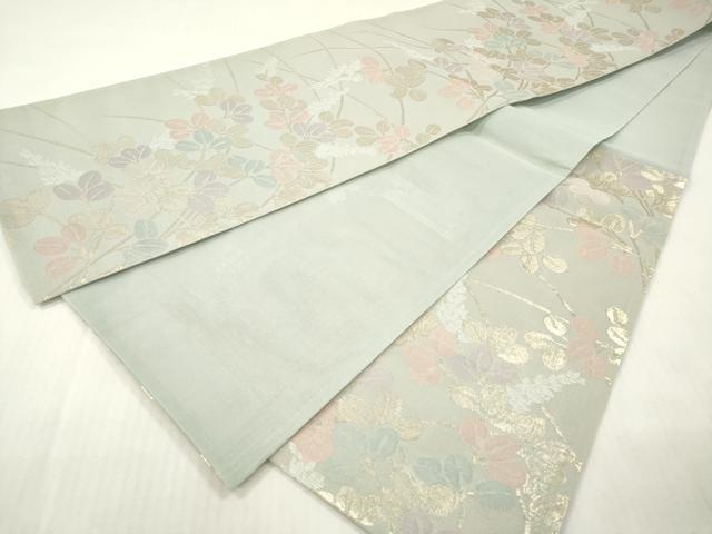 平和屋着物＊夏物　六通柄袋帯　萩　金糸　正絹　逸品　DABF0425ea