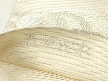 平和屋着物＊夏物　六通柄袋帯　玉すだれ　流水文　銀糸　正絹　逸品　DABF0428ea