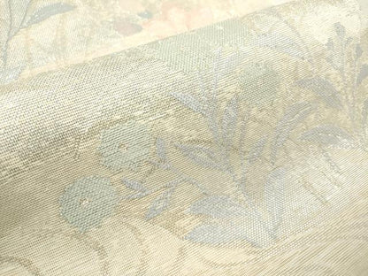 平和屋着物＊夏物　六通柄袋帯　流水桔梗花文　銀糸　正絹　逸品　DABF0429ea