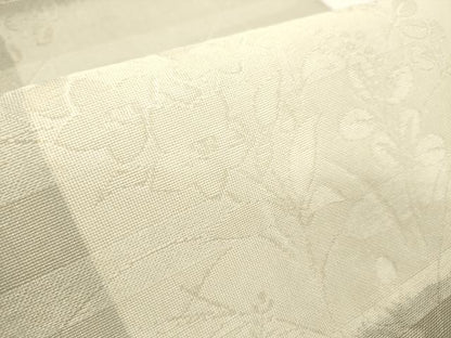 平和屋着物＊夏物　六通柄袋帯　変わり市松　秋草文　銀糸　正絹　逸品　DABF0435ea