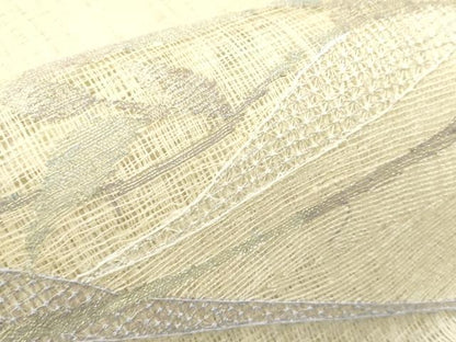 平和屋着物＊夏物　太鼓柄袋帯　櫛織　枝花文　正絹　逸品　DABF0436ea