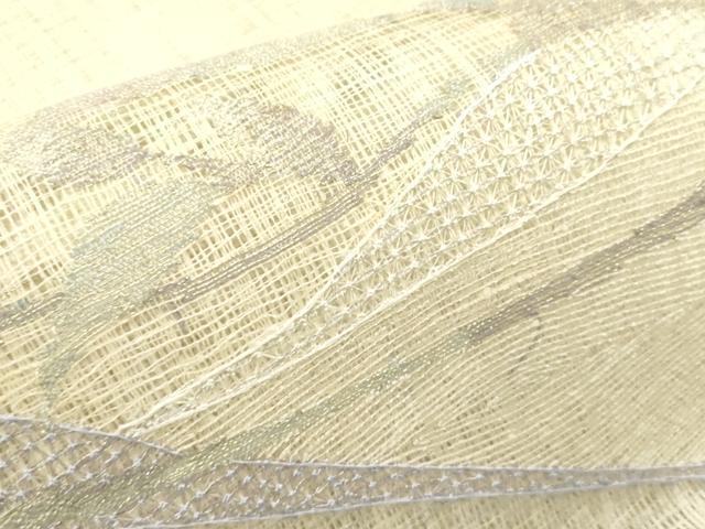平和屋着物＊夏物　太鼓柄袋帯　櫛織　枝花文　正絹　逸品　DABF0436ea