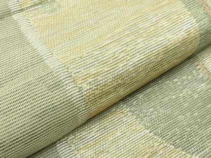平和屋着物＊夏物　六通柄袋帯　抽象間道　金銀糸　正絹　逸品　DABF0466ea