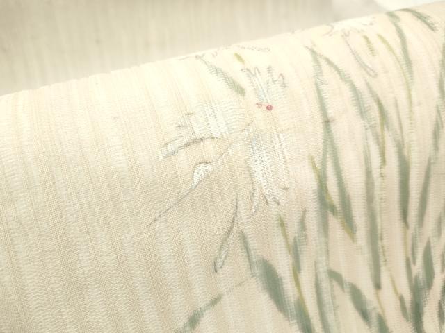 平和屋着物＊夏物　九寸名古屋帯　手描き　草花文　正絹　逸品　未使用　DABF0470ea