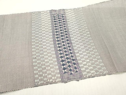 平和屋着物＊夏物　八寸名古屋帯　捩り織　横段文　長尺　正絹　逸品　未使用　DABF0472ea