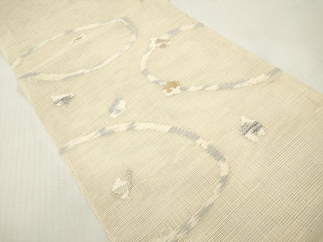 平和屋着物＊夏物　八寸名古屋帯　抽象文様　長尺　正絹　逸品　DABF0474ea