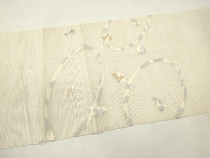 平和屋着物＊夏物　八寸名古屋帯　抽象文様　長尺　正絹　逸品　DABF0474ea