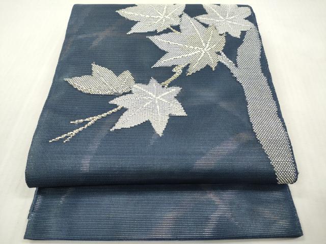 平和屋着物＊夏物　西陣まいづる謹製　太鼓柄袋帯　楓　証紙付き　正絹　逸品　DABF0481ea