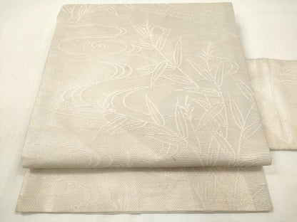 平和屋着物＊夏物　九寸名古屋帯　流水葦文　金糸　正絹　逸品　DABF0487ea