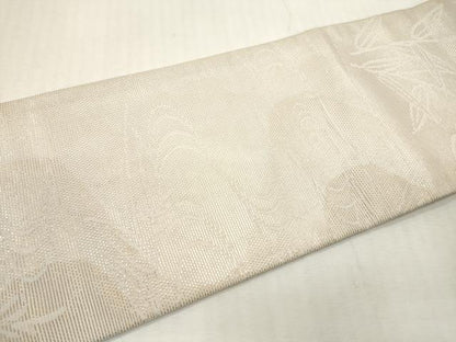 平和屋着物＊夏物　九寸名古屋帯　流水葦文　金糸　正絹　逸品　DABF0487ea