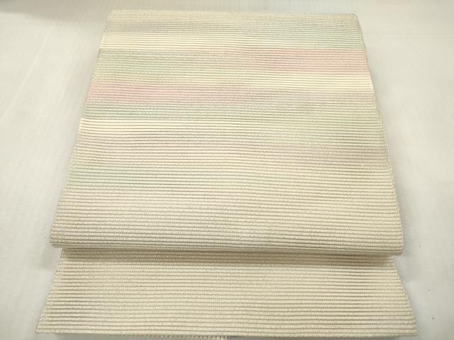 平和屋着物＊夏物　八寸名古屋帯　絽綴れ　霞文　銀糸　正絹　逸品　未使用　DABF0488ea