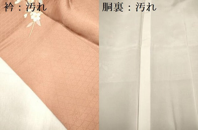 平和屋着物■訪問着　枝垂れ桜　楽器花松文　金彩　正絹　逸品　DABF0494ea
