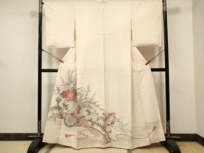 平和屋着物■豪華色留袖　寿光織　花車文　金銀糸　正絹　逸品　DABF0499ea