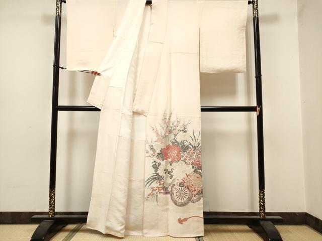 平和屋着物■豪華色留袖　寿光織　花車文　金銀糸　正絹　逸品　DABF0499ea