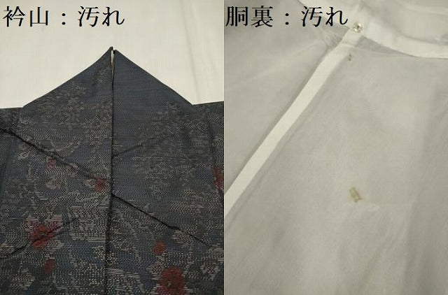 平和屋着物■本場大島紬　風景枝花文　正絹　逸品　DABF0500ea