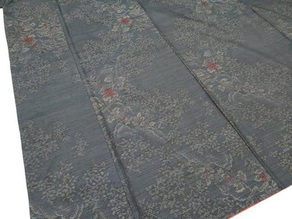 平和屋着物■本場大島紬　風景枝花文　正絹　逸品　DABF0500ea