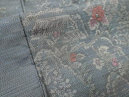 平和屋着物■本場大島紬　風景枝花文　正絹　逸品　DABF0500ea