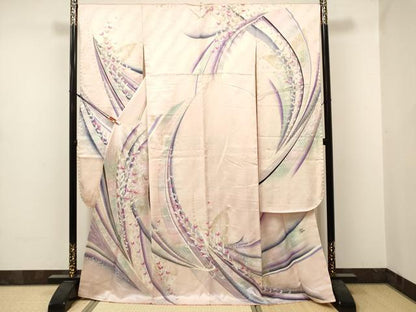 平和屋着物■豪華振袖　リチャード・クレイダーマン　孔雀舞蝶文　金彩　正絹　逸品　DABF0503ea