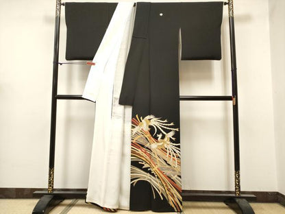 平和屋着物■豪華黒留袖　作家物　束ね熨斗　鳳凰　金彩　正絹　逸品　DABF0506ea