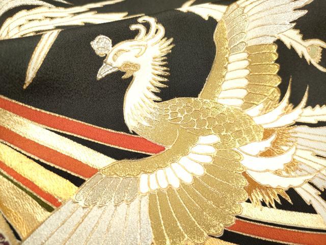 平和屋着物■豪華黒留袖　作家物　束ね熨斗　鳳凰　金彩　正絹　逸品　DABF0506ea