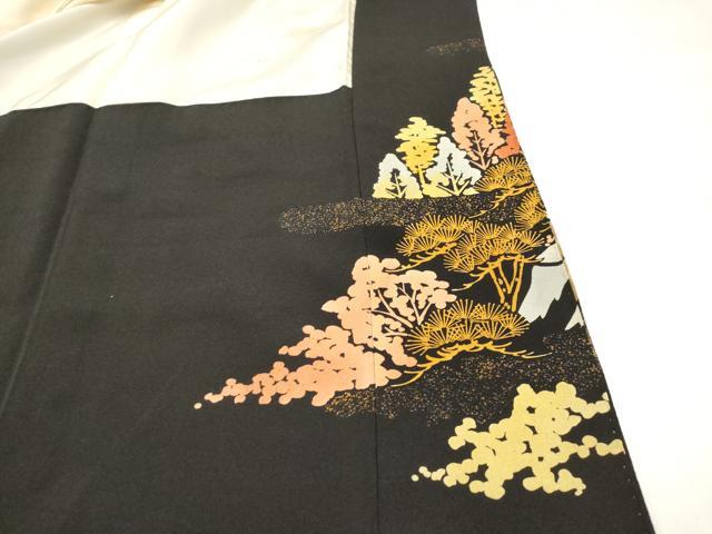 平和屋着物■豪華黒留袖　樹林風景文　金彩　正絹　逸品　DABF0507ea