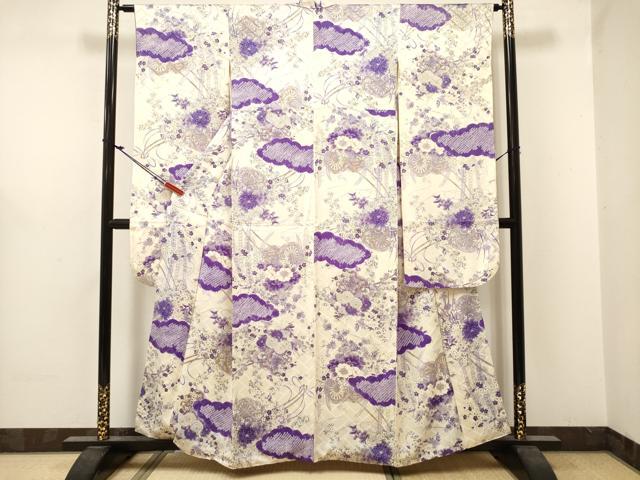 平和屋着物■豪華振袖　絞り　雲重ね花車文　金彩　正絹　逸品　DABF0516ea