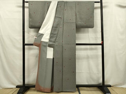 平和屋着物■上質な小紋　亀甲文　正絹　逸品　DABF0524ya