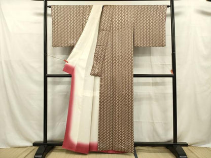 平和屋着物■上質な小紋　花丸文　正絹　逸品　DABF0526ya