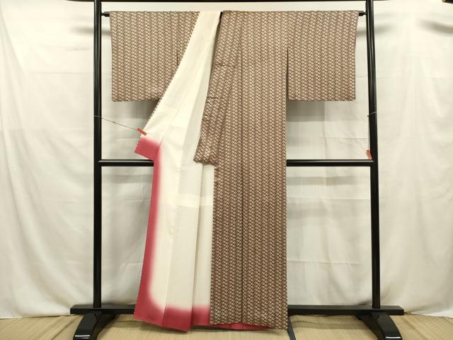 平和屋着物■上質な小紋　花丸文　正絹　逸品　DABF0526ya