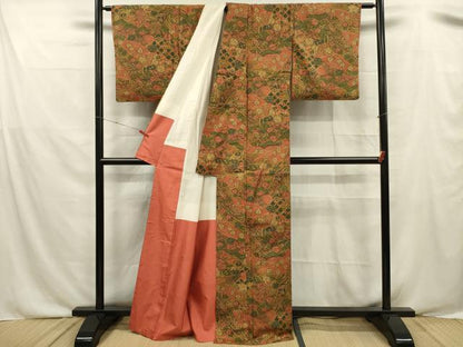 平和屋着物■上質な小紋　紬地　辻が花　正絹　逸品　DABF0527ya