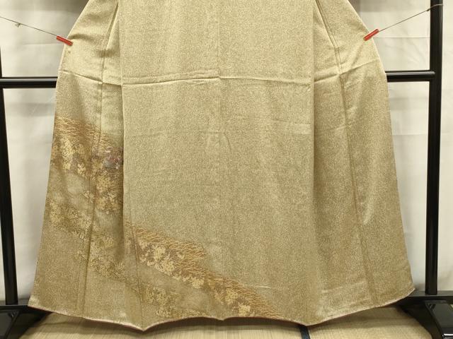 平和屋着物■訪問着　刺繍　草花文　金彩　正絹　逸品　DABF0530ya