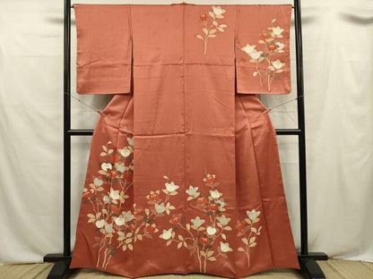 平和屋着物■訪問着 駒刺繍 橘文 金彩 正絹 逸品 DABF0531ya