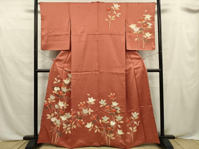 平和屋着物■訪問着 駒刺繍 橘文 金彩 正絹 逸品 DABF0531ya