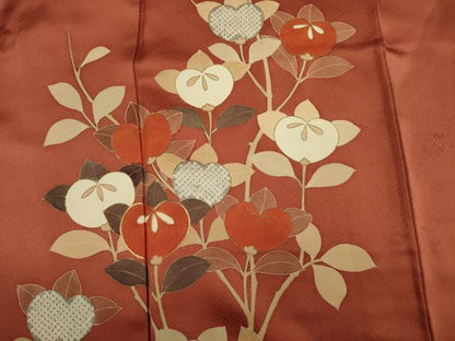 平和屋着物■訪問着 駒刺繍 橘文 金彩 正絹 逸品 DABF0531ya