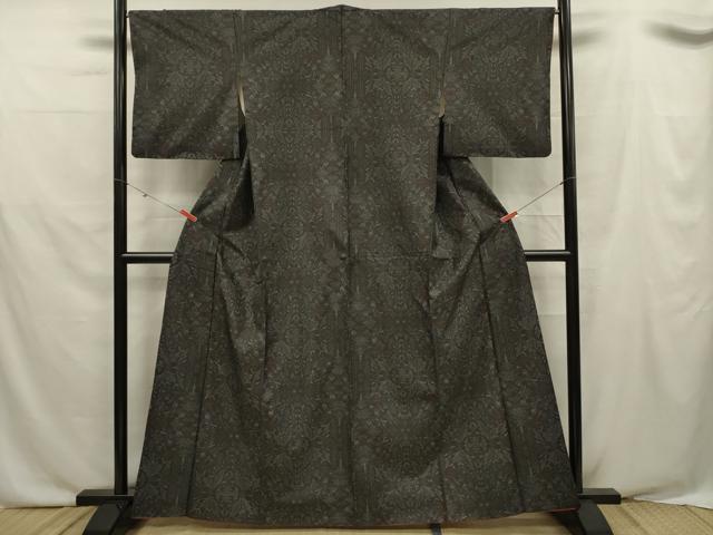 平和屋着物■本場大島紬　花唐草文　正絹　逸品　DABF0532ya