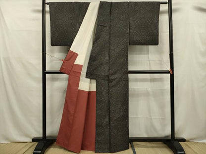 平和屋着物■本場大島紬　花唐草文　正絹　逸品　DABF0532ya