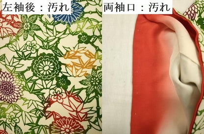 平和屋着物■上質な小紋 型染め 草花文 正絹 逸品 DABF0533ya