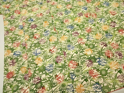 平和屋着物■上質な小紋 型染め 草花文 正絹 逸品 DABF0533ya