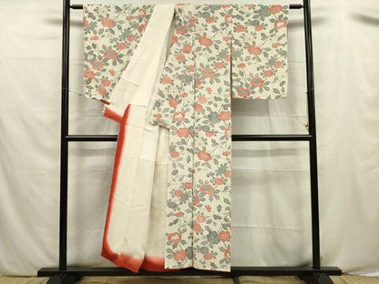 平和屋着物■上質な小紋　草花文　金彩　正絹　逸品　DABF0544ya