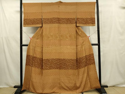 平和屋着物■訪問着　吉祥横段文　正絹　逸品　DABF0552ya
