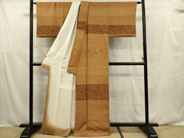 平和屋着物■訪問着　吉祥横段文　正絹　逸品　DABF0552ya