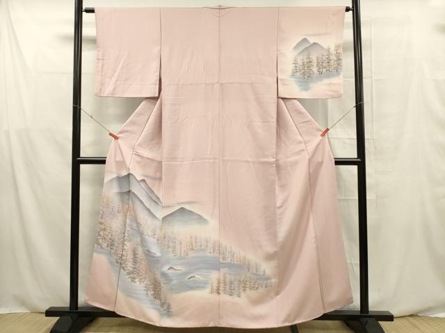 平和屋着物■訪問着　手描き　遠山文　暈し染め　正絹　逸品　DABF0559ya