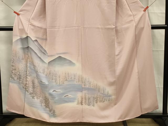 平和屋着物■訪問着　手描き　遠山文　暈し染め　正絹　逸品　DABF0559ya