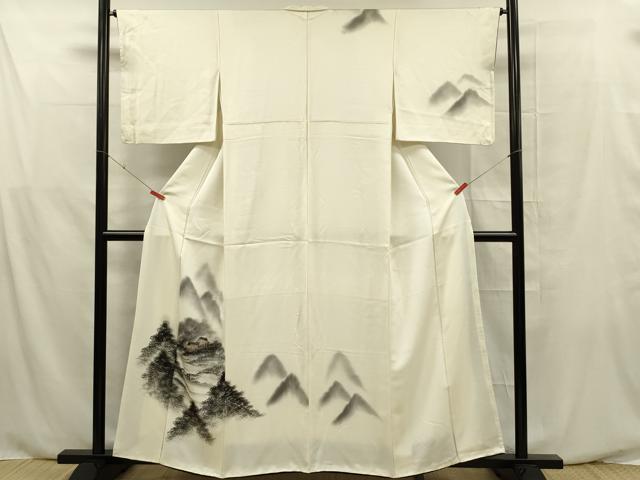 平和屋着物■訪問着　手描き　風景文　金彩　正絹　逸品　DABF0560ya