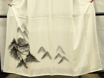 平和屋着物■訪問着　手描き　風景文　金彩　正絹　逸品　DABF0560ya