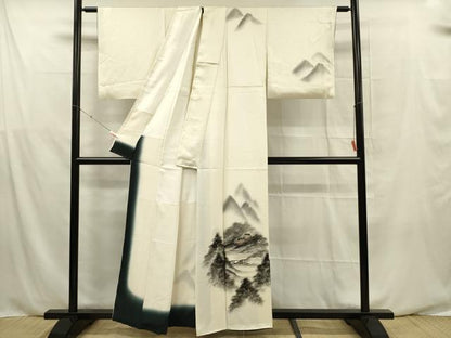 平和屋着物■訪問着　手描き　風景文　金彩　正絹　逸品　DABF0560ya