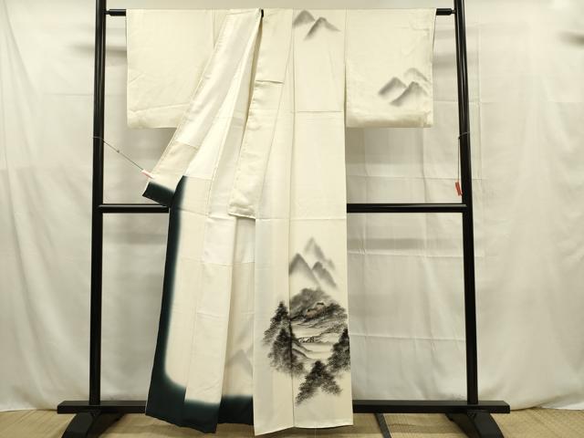 平和屋着物■訪問着　手描き　風景文　金彩　正絹　逸品　DABF0560ya